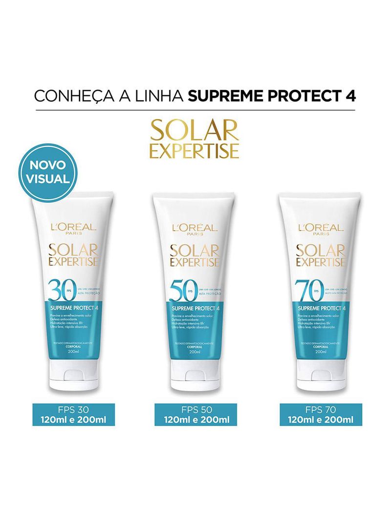 Protetor solar corporal l'oréal paris solar expertise supreme protect 4 fps70