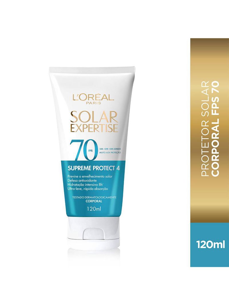 Protetor solar corporal l'oréal paris solar expertise supreme protect 4 fps70