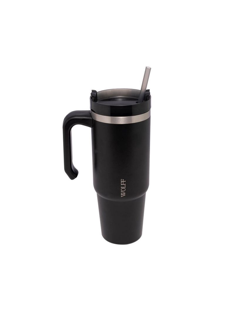 Caneca térmica wolff slimterm dupla parede preta 890ml