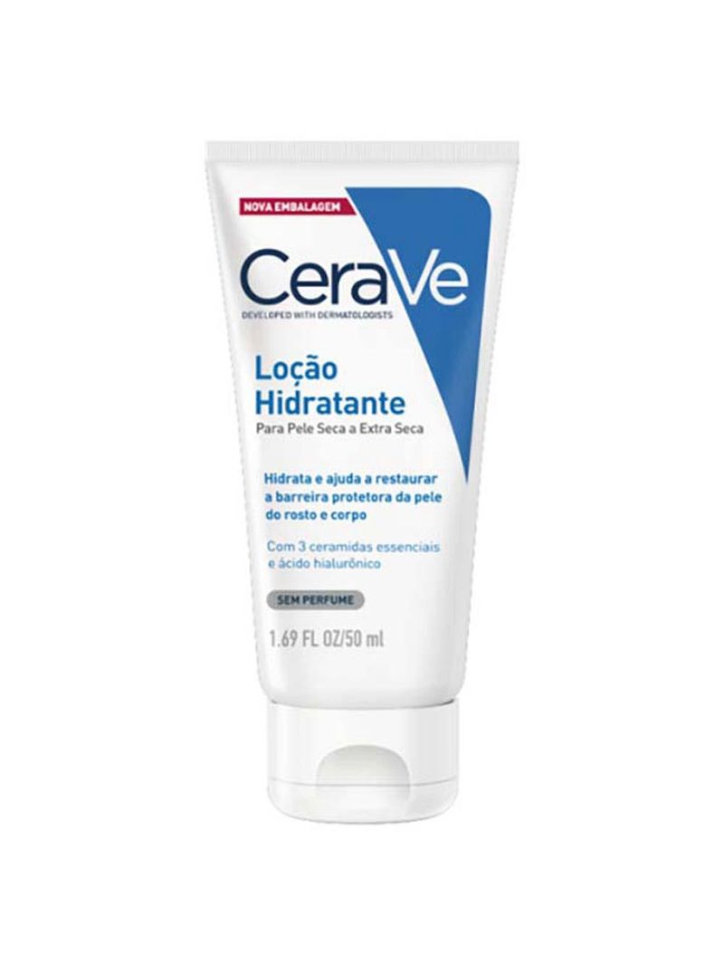 Loção hidratante corporal cerave para pele seca com Ácido hialurônico e ceramidas