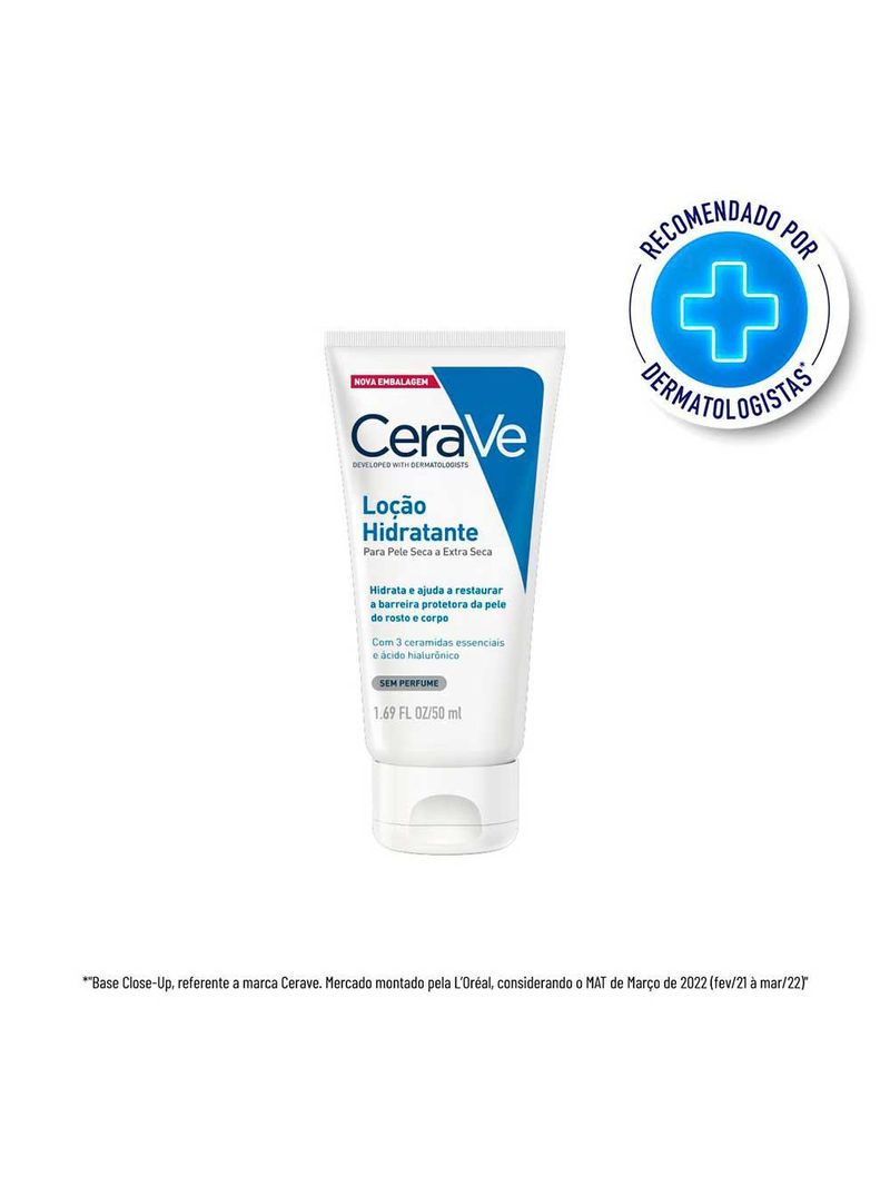 Loção hidratante corporal cerave para pele seca com Ácido hialurônico e ceramidas