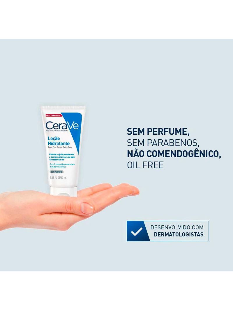 Loção hidratante corporal cerave para pele seca com Ácido hialurônico e ceramidas