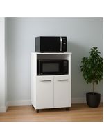 Balcão Multiuso Forno Microondas 2 Portas Com Nicho 2 Portas Branco