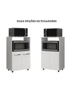 Balcão Multiuso Forno Microondas 2 Portas Com Nicho 2 Portas Branco