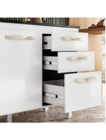 Balcão Cozinha Com Tampo Para Pia 1,20m 2 Portas 3 Gavetas Branco