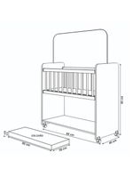 Berço Com Colchão Infantil Grade Móvel Rodinhas Mosquiteiro Branco Branco