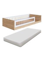 Cama Montessoriana Com Colchão Solteiro Infantil Affetto - Aveiro Oak Branco