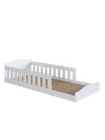 Cama Com Colchão Montessoriana Infantil C- Proteção Lateral - Branco