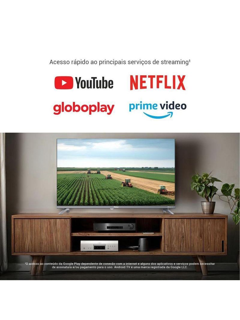 Smart TV 32” Philco LED Android TV Dolby Audio PTV32M9GACGB Bivolt