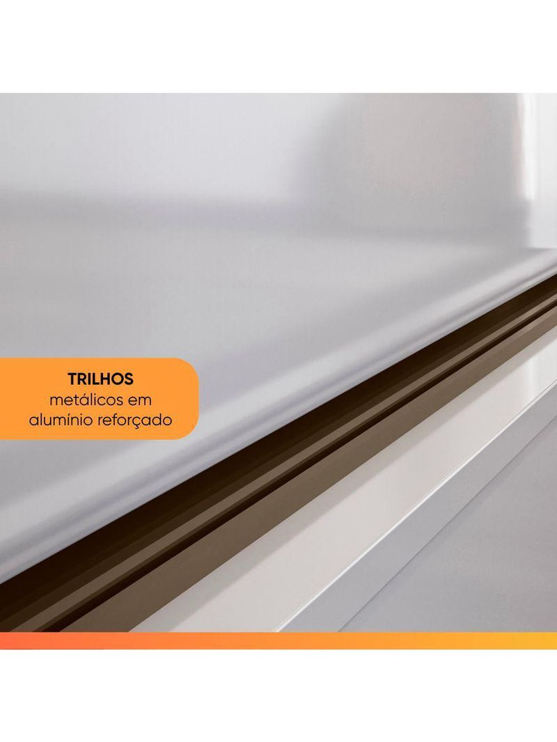 Guarda Roupas Casal Com Espelho 3 Portas De Correr 2 Gavetas França Andirá Branco