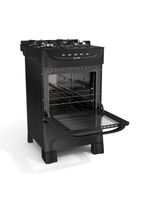 Fogão Mueller Preto Fosco 4 Bocas Com Mesa De Vidro e Acendimento Mfv4bb