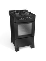 Fogão Mueller Preto Fosco 4 Bocas Com Mesa De Vidro e Acendimento Mfv4bb