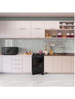 Fogão Mueller Preto Fosco 4 Bocas Com Mesa De Vidro e Acendimento Mfv4bb