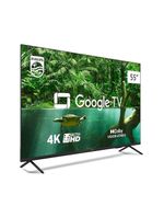 Tv Philips 55 Polegadas 55pug7408/78 4k Google Tv Wifi 5g Com Voz Bluetooth Dolby Atmos Preto Bivolt