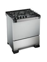 Fogão Mueller 5 Bocas Decorato Vetro Inox Com Mesa De Vidro Inox Bivolt