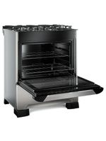 Fogão Mueller 5 Bocas Decorato Vetro Inox Com Mesa De Vidro Inox Bivolt