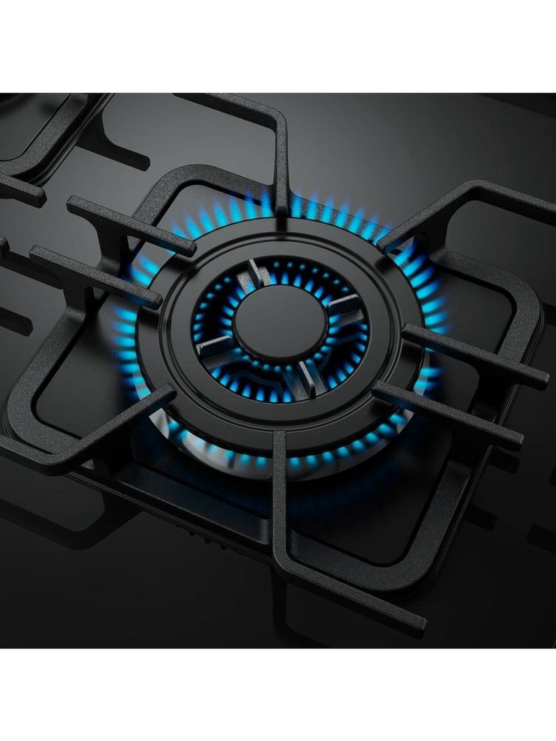 Fogão Mueller 5 Bocas Decorato Vetro Inox Com Mesa De Vidro Inox Bivolt