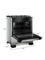 Fogão Mueller 5 Bocas Decorato Vetro Inox Com Mesa De Vidro Inox Bivolt