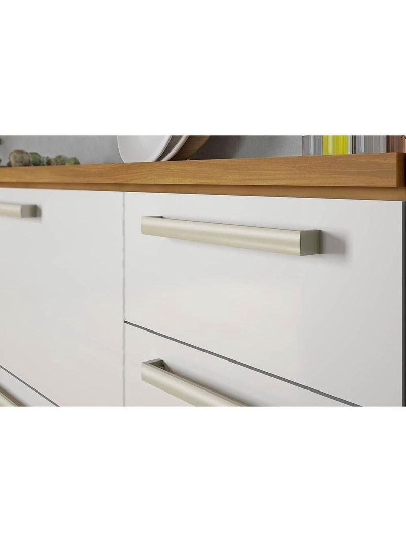 Cozinha Modulada Completa Burguesa Premium 7 Peças 33 Aéreos + 3 Balcões + 1 Paneleiro C6p58 Freijó Grafite