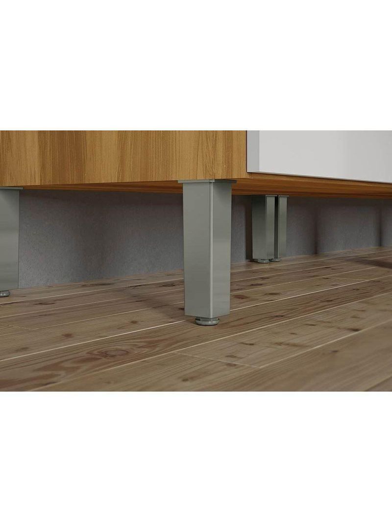 Cozinha Modulada Completa Burguesa Premium 7 Peças 33 Aéreos + 3 Balcões + 1 Paneleiro C6p58 Freijó Grafite