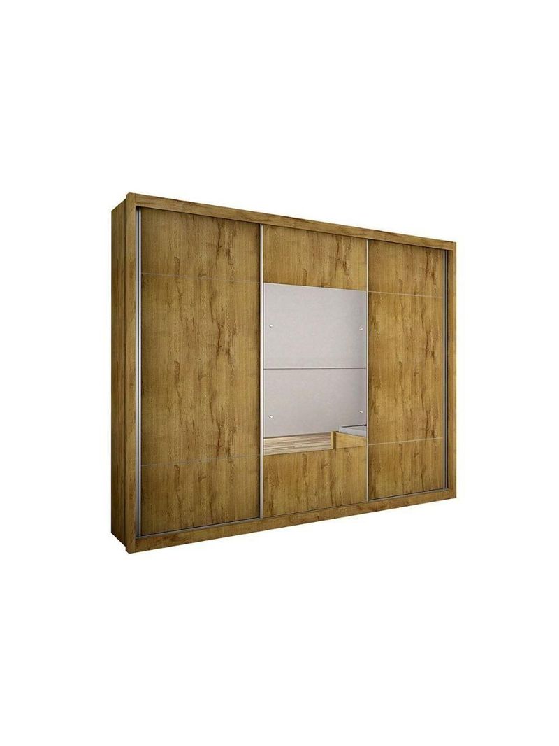 Guarda Roupa Casal 3 Portas E 4 Gavetas Arezzo Plus Freijo Cumaru - Horizonte