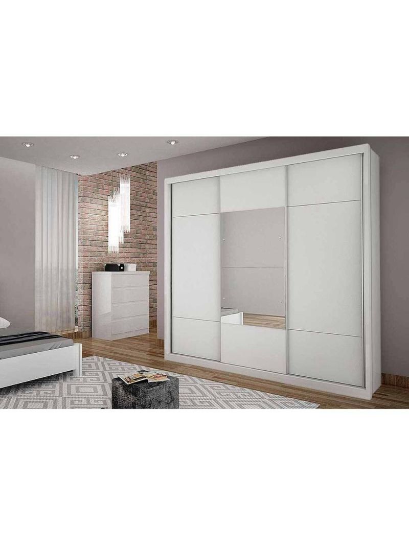 Guarda Roupa Casal 3 Portas E 4 Gavetas Arezzo Plus Freijo Cumaru - Horizonte