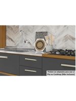 Cozinha Completa Burguesa Premium 7 Peças ( 3 Armários + 3 Balcões + 1 Paneleiro) C6P58 Freijo/Grafite - Nesher