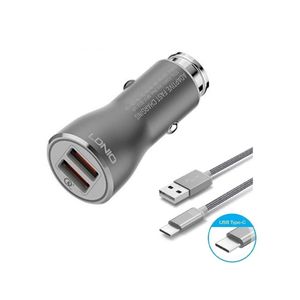 Carregador Veicular Usb Turbo Qualcomm 3.0 Com Cabo Type C