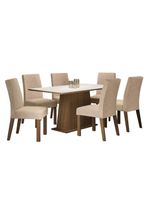 Conjunto Sala De Jantar Madesa Luciana Mesa Tampo De Madeira Com 6 Cadeiras - Rustic/branco/imperial