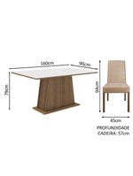 Conjunto Sala De Jantar Madesa Luciana Mesa Tampo De Madeira Com 6 Cadeiras - Rustic/branco/imperial