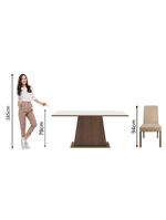 Conjunto Sala De Jantar Madesa Luciana Mesa Tampo De Madeira Com 6 Cadeiras - Rustic/branco/imperial