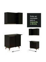 Cozinha Completa De Canto Com Armário E Balcão Preto Madesa