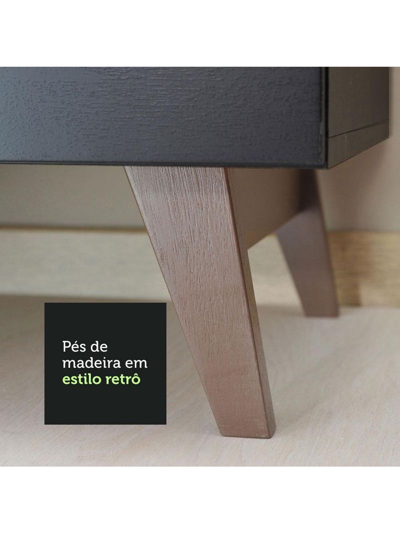 Cozinha Completa De Canto Com Armário E Balcão Preto Madesa