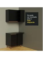 Cozinha Completa De Canto Com Armário E Balcão Preto Madesa