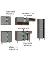 Armário De Cozinha Completa 293cm Rustic/cinza Emilly Madesa 10 Rustic/cinza
