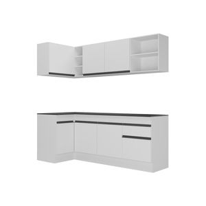 Armário De Cozinha Compacta De Canto Branco/preto