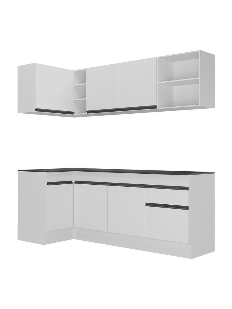 Armário De Cozinha Compacta De Canto Branco/preto