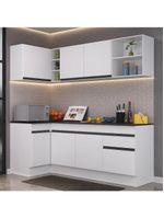 Armário De Cozinha Compacta De Canto Branco/preto