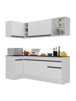 Armário De Cozinha Compacta De Canto Branco/preto