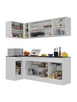 Armário De Cozinha Compacta De Canto Branco/preto