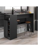 Bancada Balcão/mesa De Cozinha Com Adega E 1 Porta Multimóveis Mp2144 Preto Preto