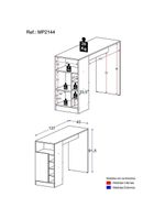 Bancada Balcão/mesa De Cozinha Com Adega E 1 Porta Multimóveis Mp2144 Preto Preto