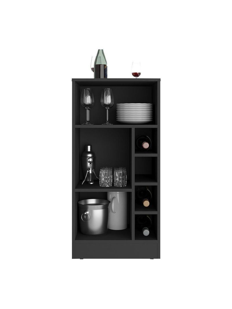 Bancada Balcão/mesa De Cozinha Com Adega E 1 Porta Multimóveis Mp2144 Preto Preto