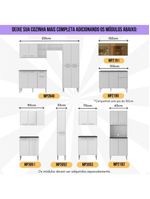 Armário De Cozinha Modulada 12 Pçs Com Balcão De Pia Siena Multimóveis Mp2240 Branco-preto