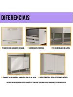 Armário De Cozinha Modulada 12 Pçs Com Balcão De Pia Siena Multimóveis Mp2240 Branco-preto