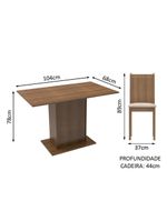 Conjunto Sala de Jantar Luana Mesa 4 Cadeiras Madesa