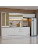 Armário De Cozinha Completa 100% Mdf 300 Cm Smart Madesa 04 Branco