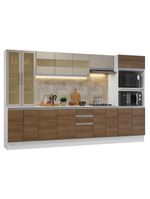 Armário De Cozinha Completa 100% Mdf 310 Cm Smart Madesa 03 Branco/rustic/crema