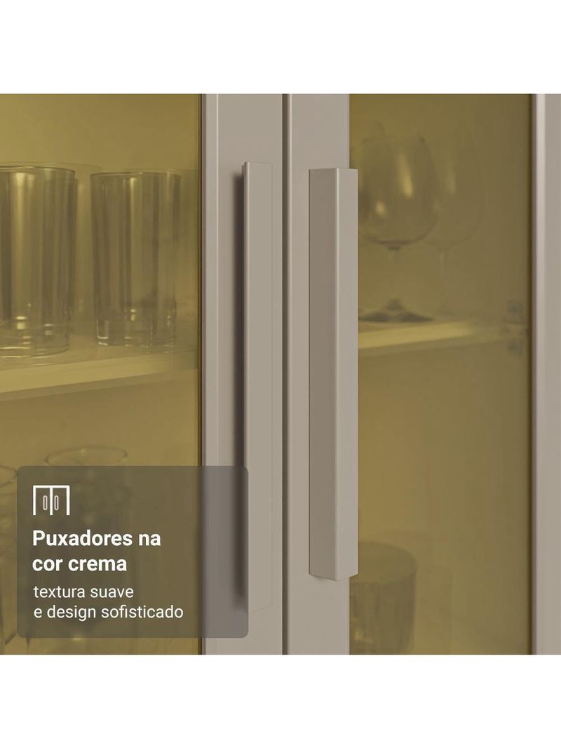 Armário De Cozinha Completa 100% Mdf 310 Cm Smart Madesa 03 Branco/rustic/crema