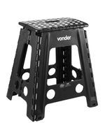 Banqueta Plástica Dobrável Preta Altura 450 Mm - Vonder